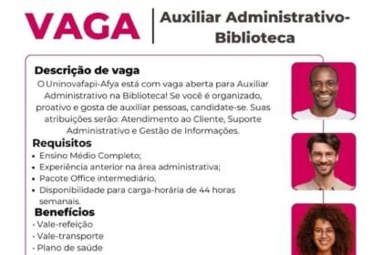 Vaga para Auxiliar Administrativo