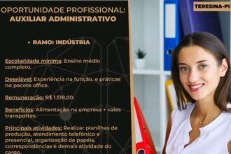 Vaga para Auxiliar Administrativo