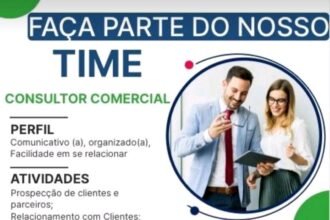 Vaga para Consultor Comercial