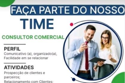 Vaga para Consultor Comercial