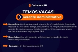 Vaga para Gerente Administrativo