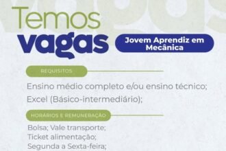 Vaga para Jovem Aprendiz em Mecânica