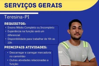 Vaga para Serviços Gerais