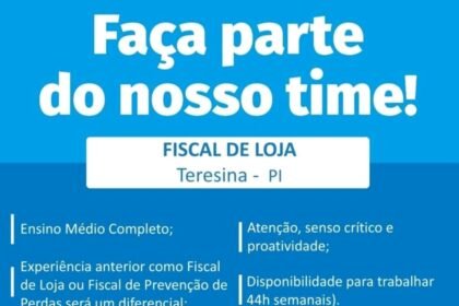 Vaga para Fiscal de Loja