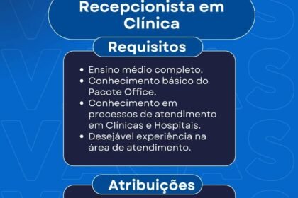 Vaga para Recepcionista
