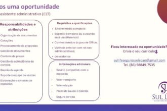Vaga para Assistente Administrativo