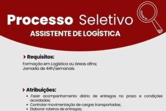 Vaga para Assistente de Logística