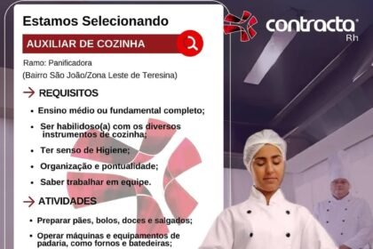 Vaga para Auxiliar de Cozinha