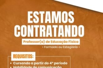Vaga para Professor(a) de Educação Física