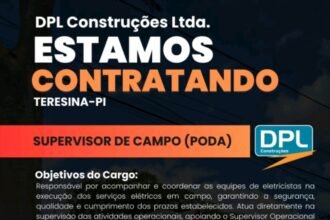 Vaga para Supervisor de Campo