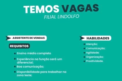 Vaga para Assistente de Vendas