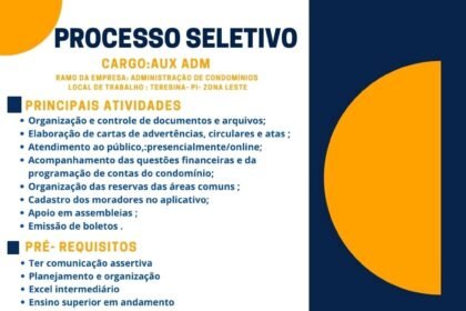 Vaga para Auxiliar Administrativo