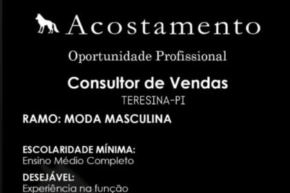Vaga para Consultor de Vendas