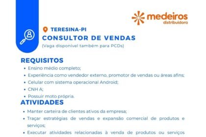 Vaga para Consultor de Vendas em Teresina