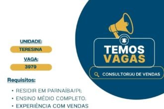 Vaga para Consultor(a) de Vendas em Parnaíba