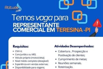 Vaga para Representante Comercial em Teresina