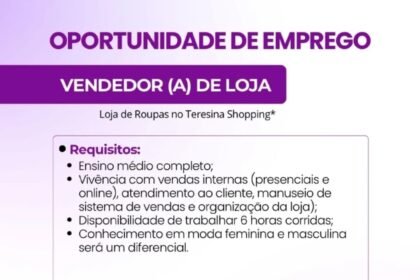 Vaga para Vendedor(a) de Loja