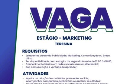 Vaga de Estágio para Marketing