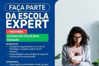 Vaga de estágio para Psicologia Escolar