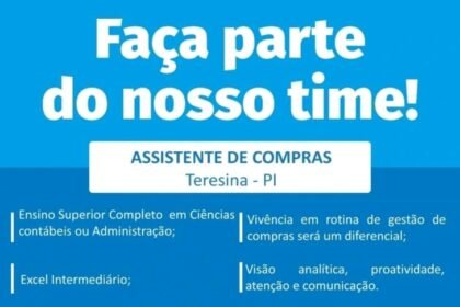 Vaga para Assistente de Compras