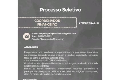 Vaga para Coordenador Financeiro