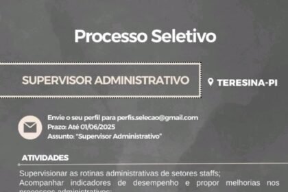 Vaga para Supervisor Administrativo