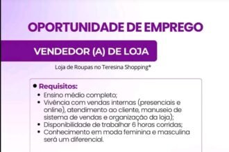Vaga para Vendedor(a) de Loja