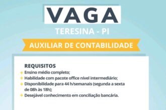 Vaga para Auxiliar de Contabilidade