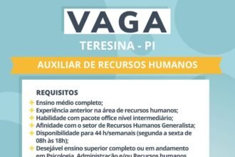 Vaga para Auxiliar de RH