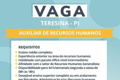 Vaga para Auxiliar de RH