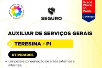 Vaga para Auxiliar de Serviços Gerais