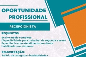 Vaga para Recepcionista