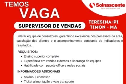 Vaga para Supervisor de Vendas