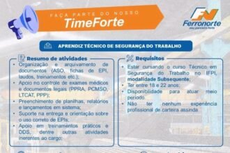 Vaga para Aprendiz Técnico de Segurança do Trabalho