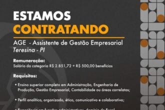 Vaga para Assistente de Gestão Empresarial