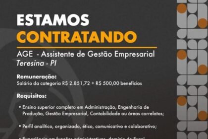 Vaga para Assistente de Gestão Empresarial