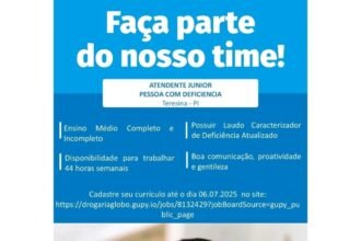 Vaga para Atendente Júnior (PCD)