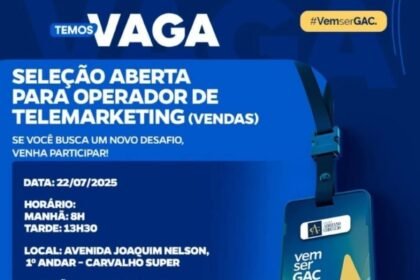 Vaga para Operador de Telemarketing