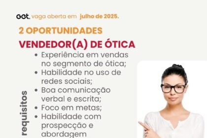Vagas para Vendedor(a) de Ótica