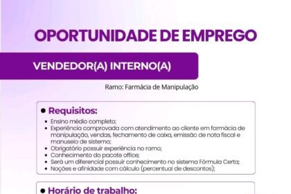 Vaga para Vendedor(a) Interno(a)