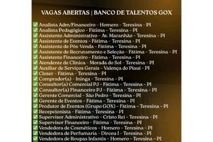 Diversas vagas