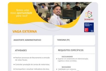 Vaga para Assistente Administrativo