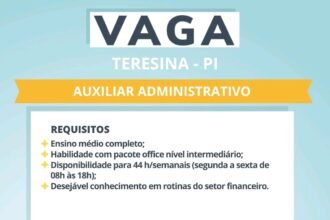 Vaga para Auxiliar Administrativo