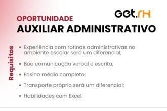 Vaga para Auxiliar Administrativo