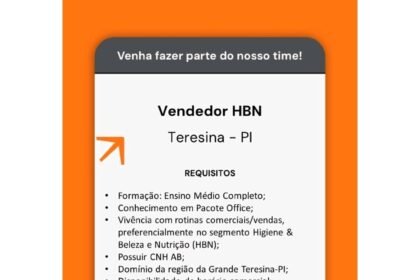 Vaga para Vendedor HBN