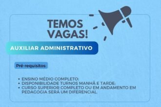 Vaga para Auxiliar Administrativo