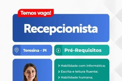 Vaga para Recepcionista