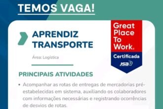 Vaga para Aprendiz Transportes