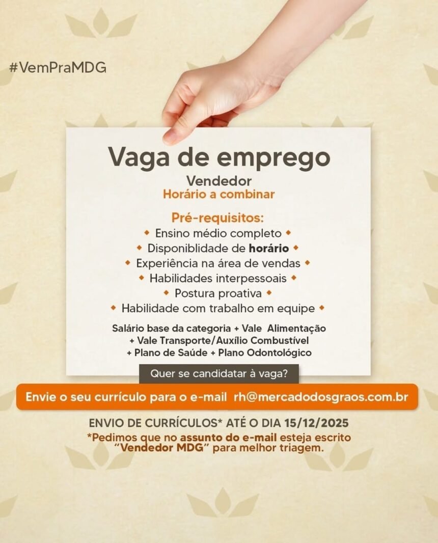Vaga para Vendedor