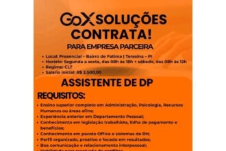 Vaga de emprego para Assistente de DP